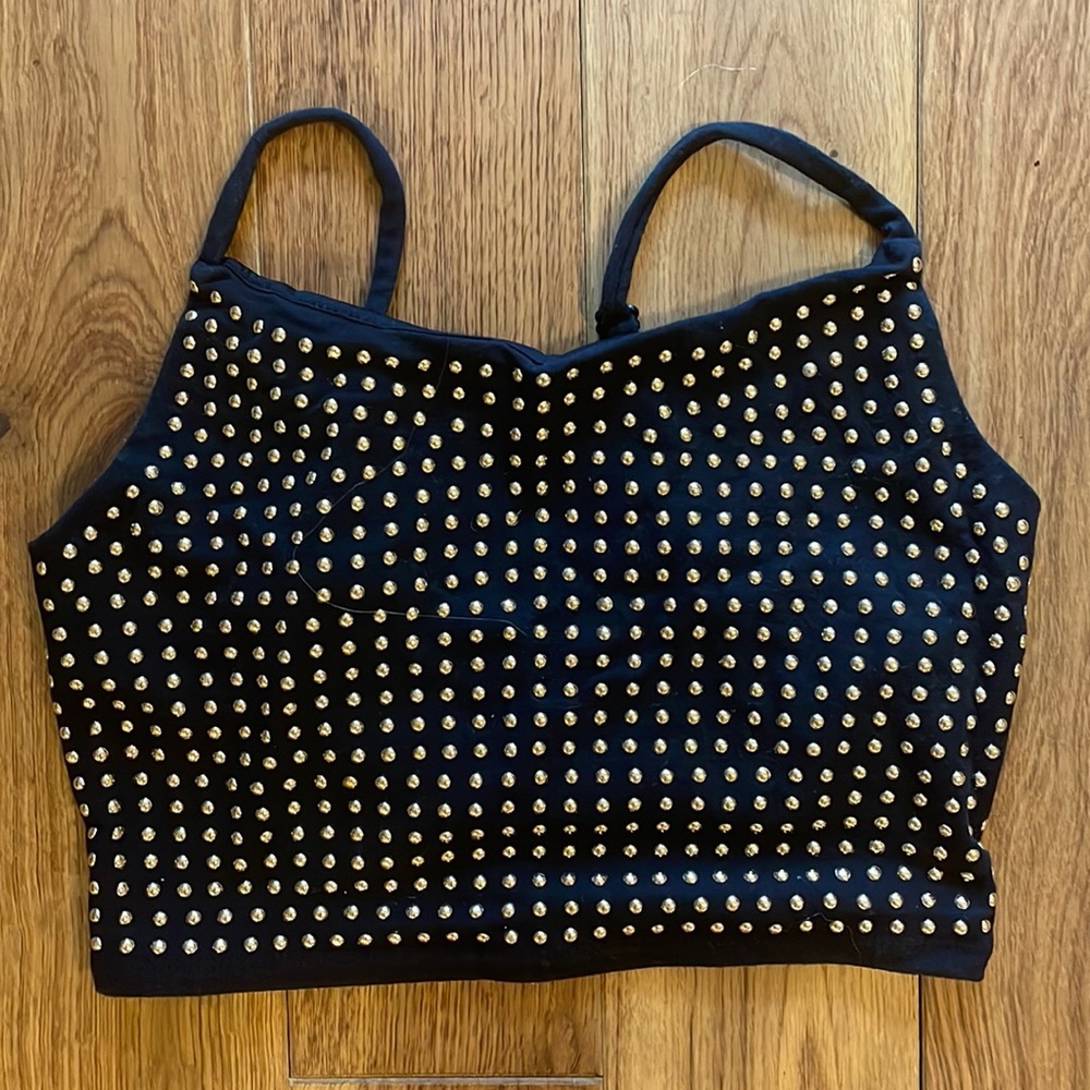 Black/gold Crop Top